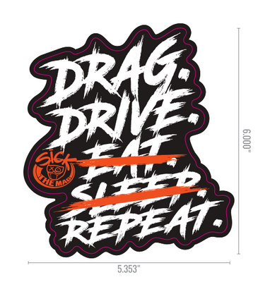 Drag Drive Repeat Sticker